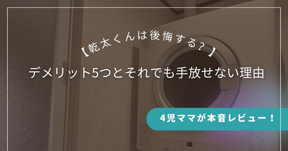【乾太くんは後悔する？】4児ママが本音レビュー！デメリット5つとそれでも手放せない理由